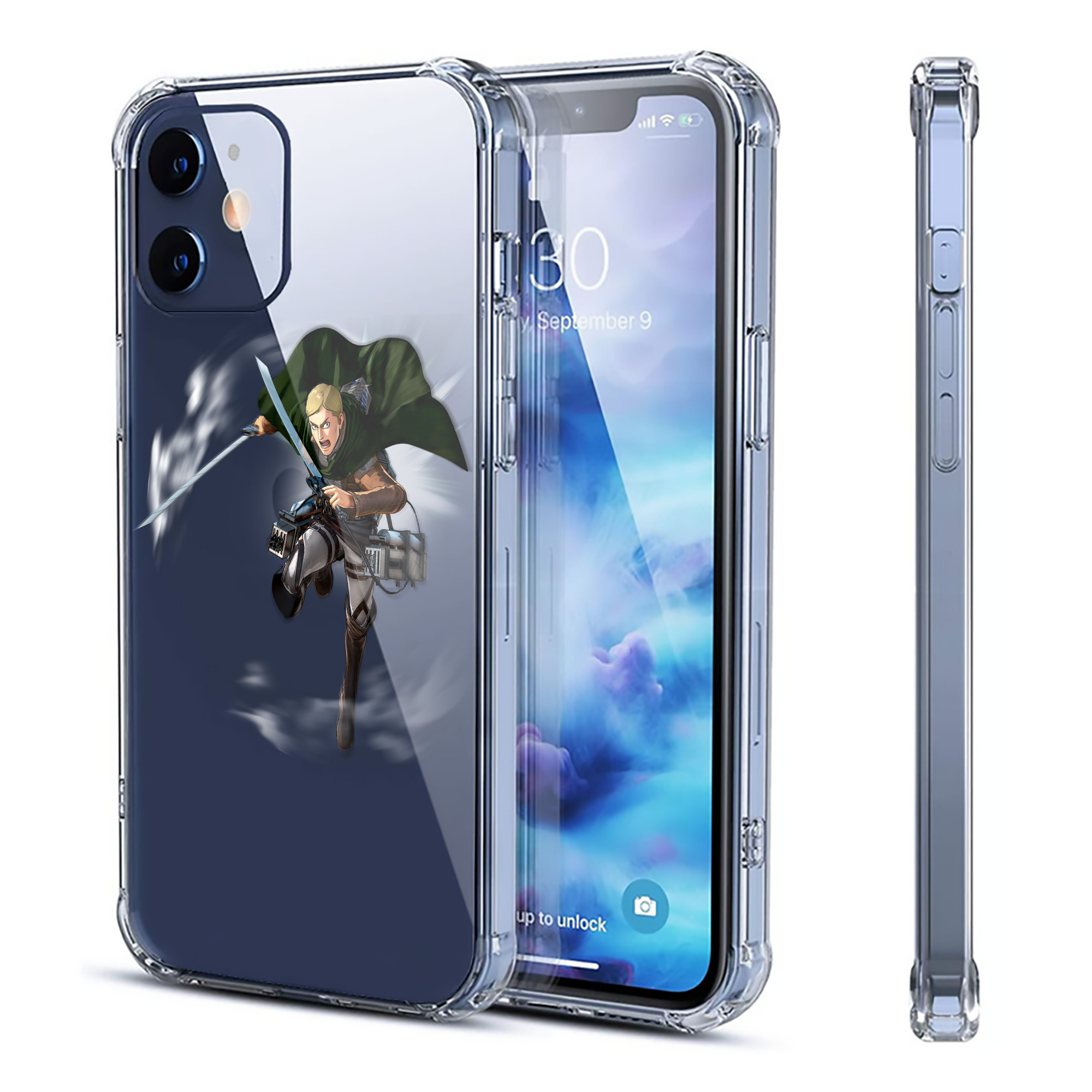 （画像用） 進撃の巨人 エルヴィン・スミス Attack on Titan Erwin Smith 【iPhone 12シリーズ対応】透明スマホケース（クリアソフトケース）